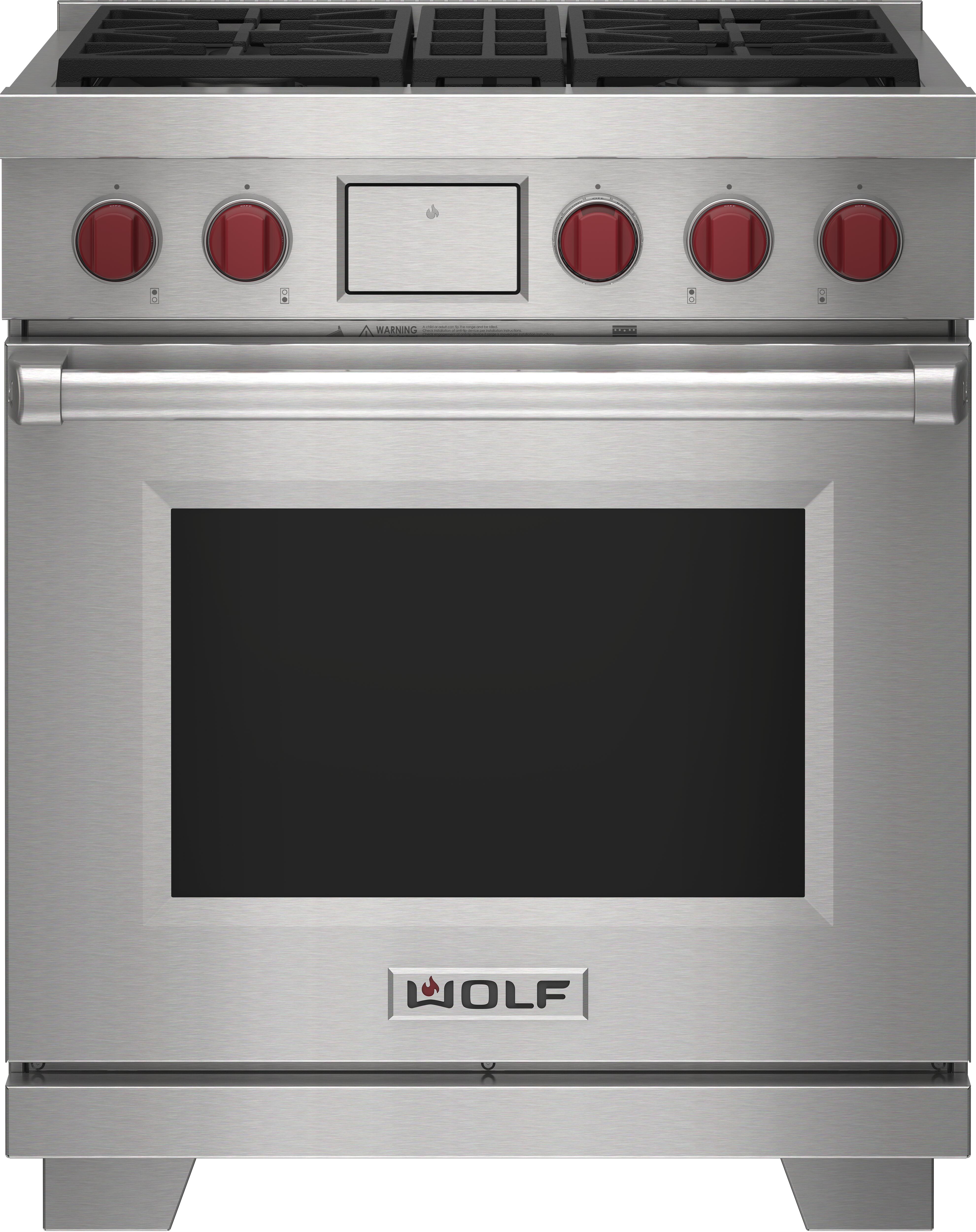 Wolf DF304 - 30" Dual Fuel Range 4 Burners Professional