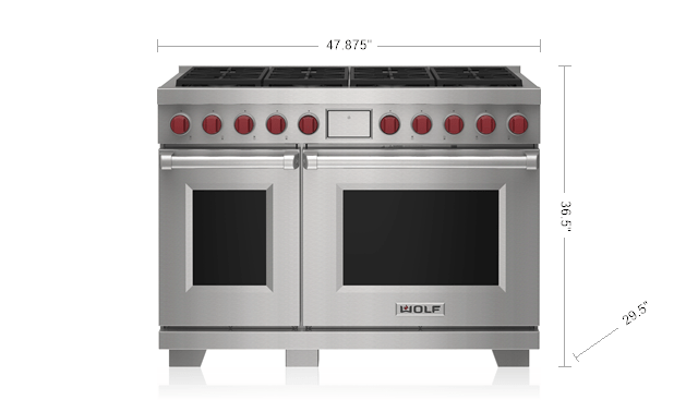 Model: DF48850/S/P | Wolf 48" Dual Fuel Range - 8 Burners