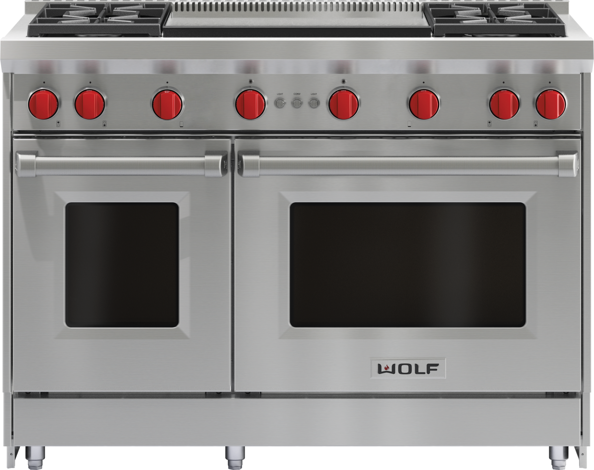 Wolf 48" Gas Range - 4 Burners and Infrared Dual Griddle