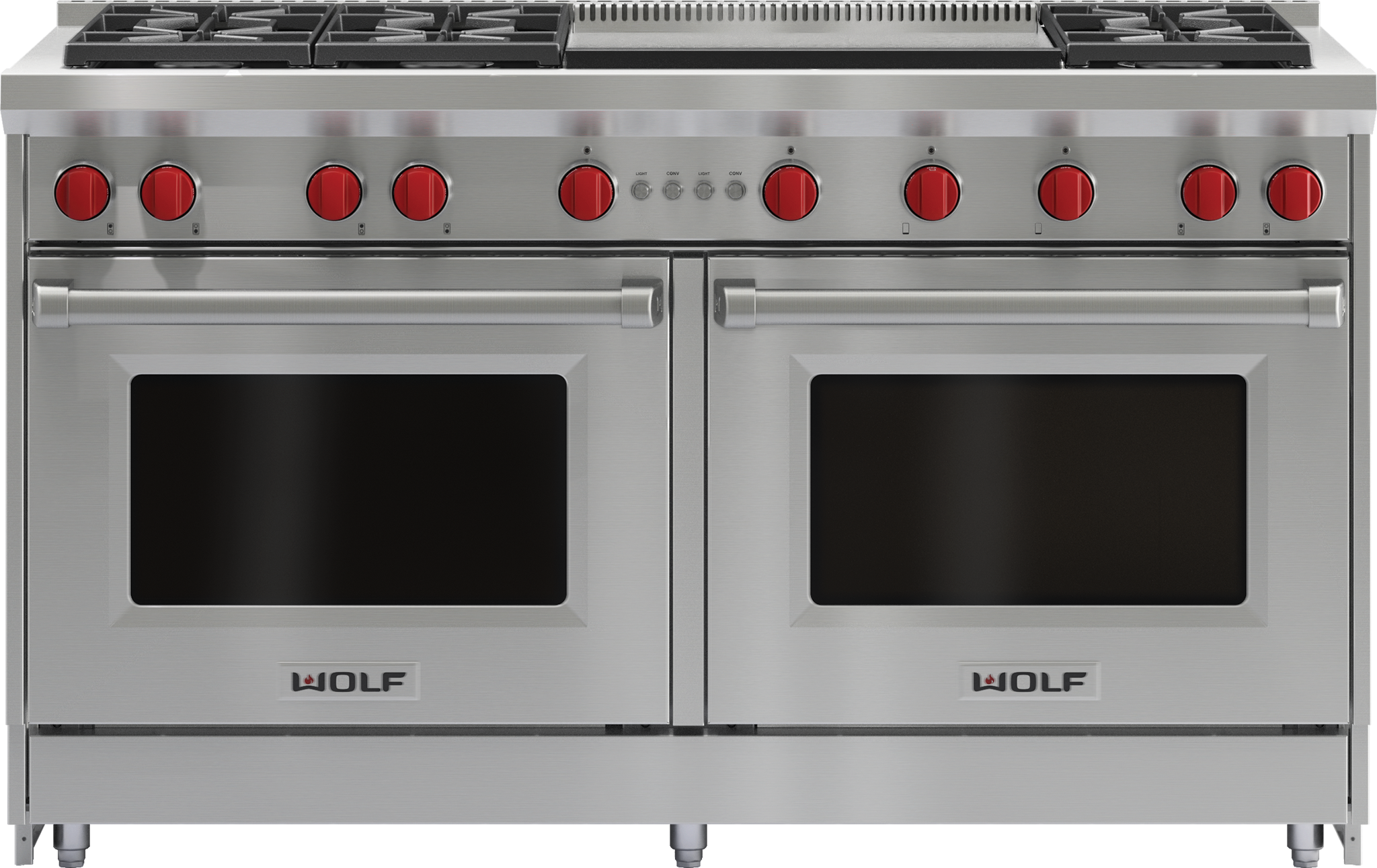 Wolf 60" Gas Range - 6 Burners and Infrared Dual Griddle