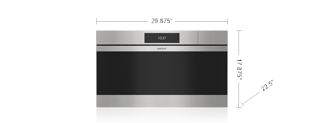 Model: CSO3050CM/S | Wolf 30" M Series Contemporary Stainless Steel Handleless Convection Steam Oven