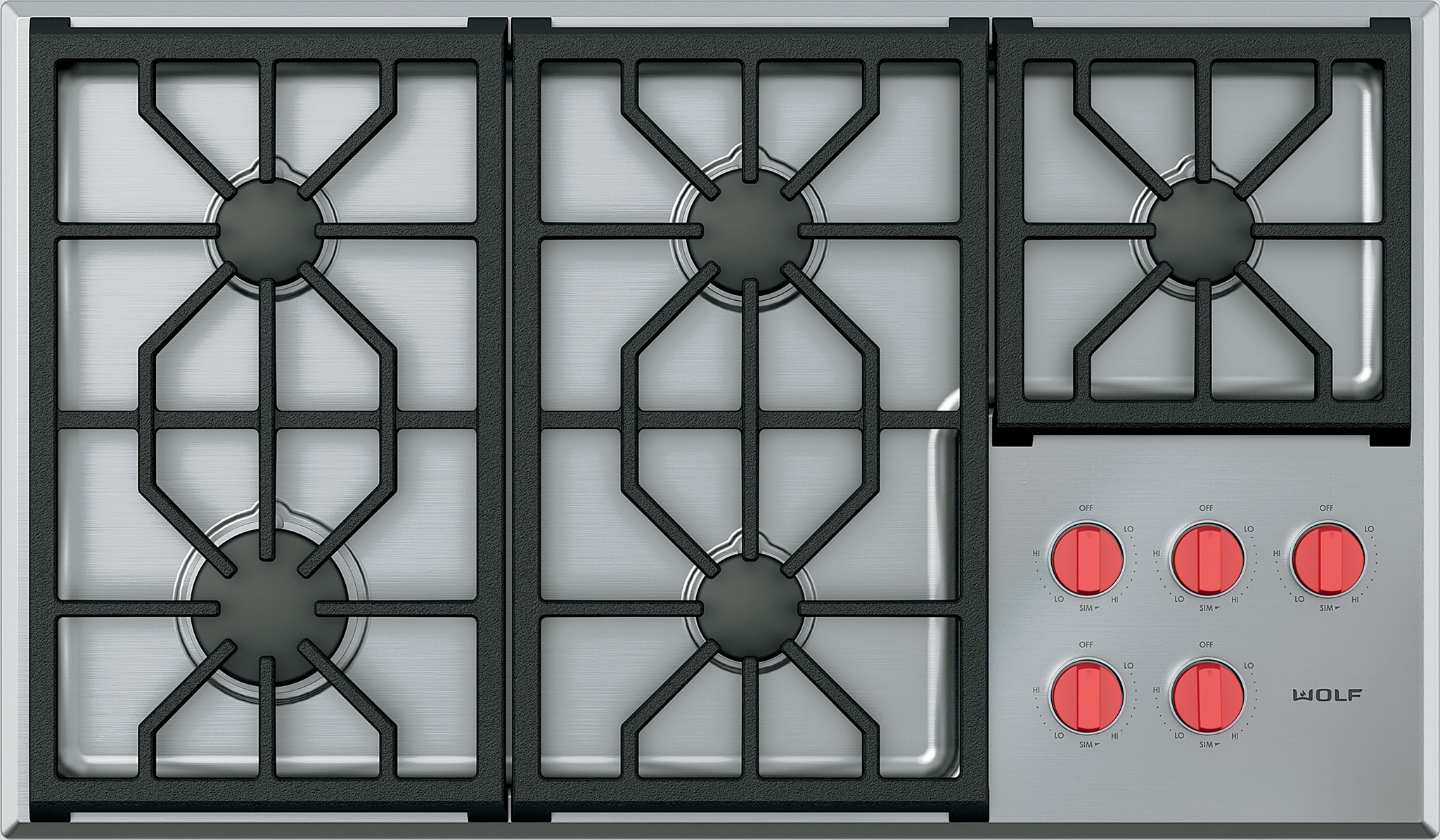 Wolf 36" Professional Gas Cooktop - 5 Burners