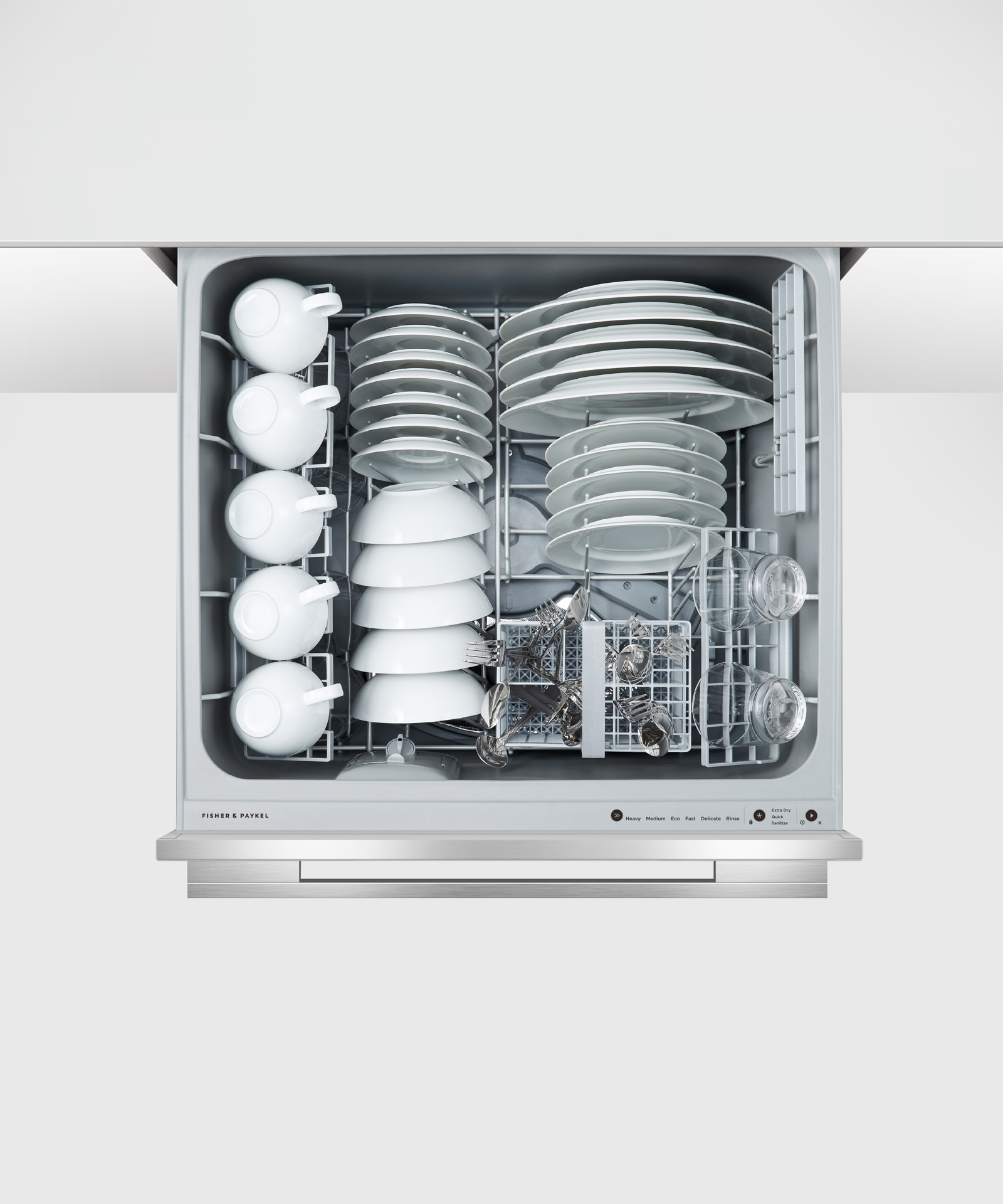 Model: DD24DDFTX9 N | Fisher and Paykel Series 9, Contemporary Tall Double DishDrawer™ Dishwasher