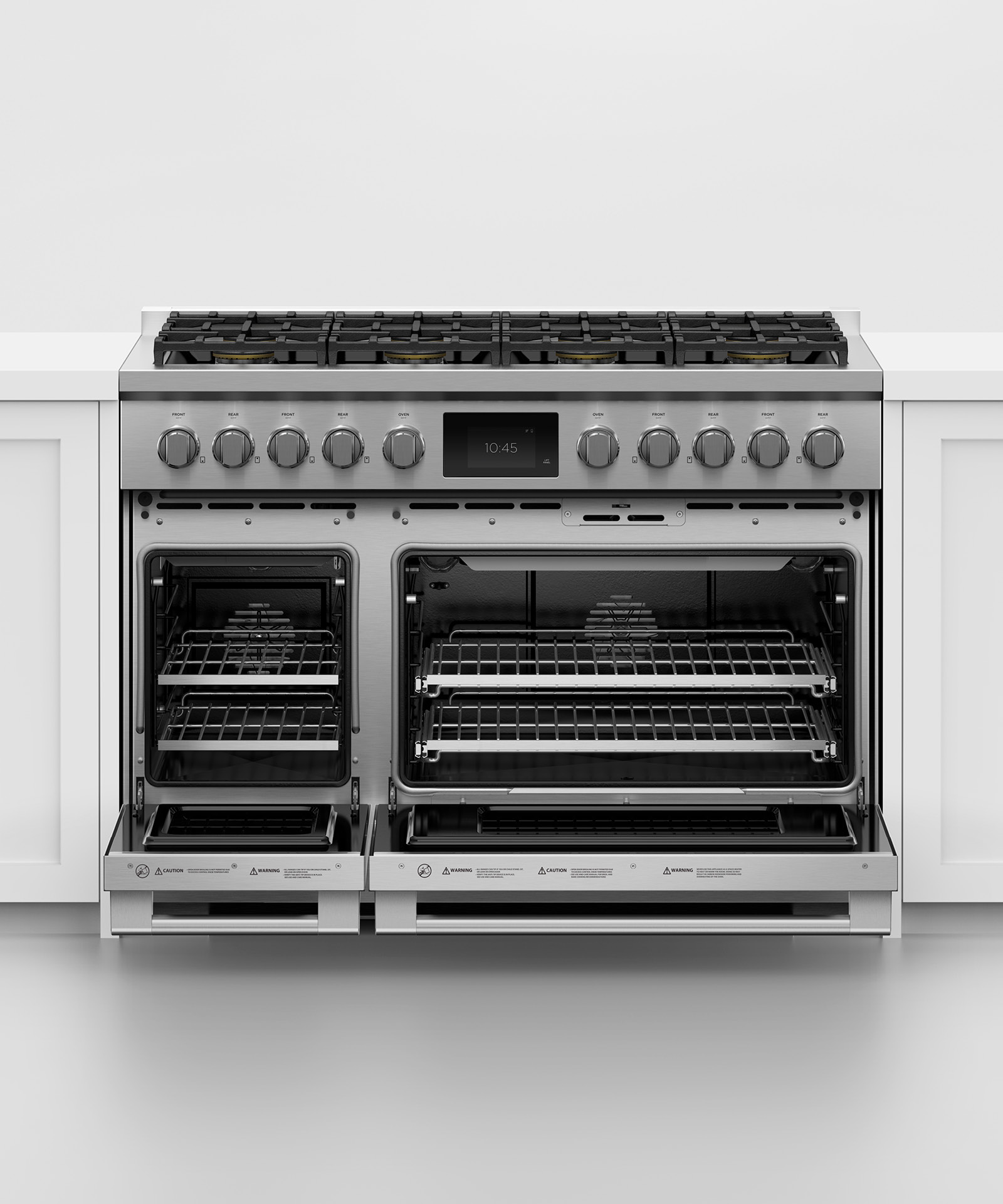 Model: RDV3-488-L | Fisher and Paykel Dual Fuel Range, 48", 8 Burners, Self-cleaning, LPG