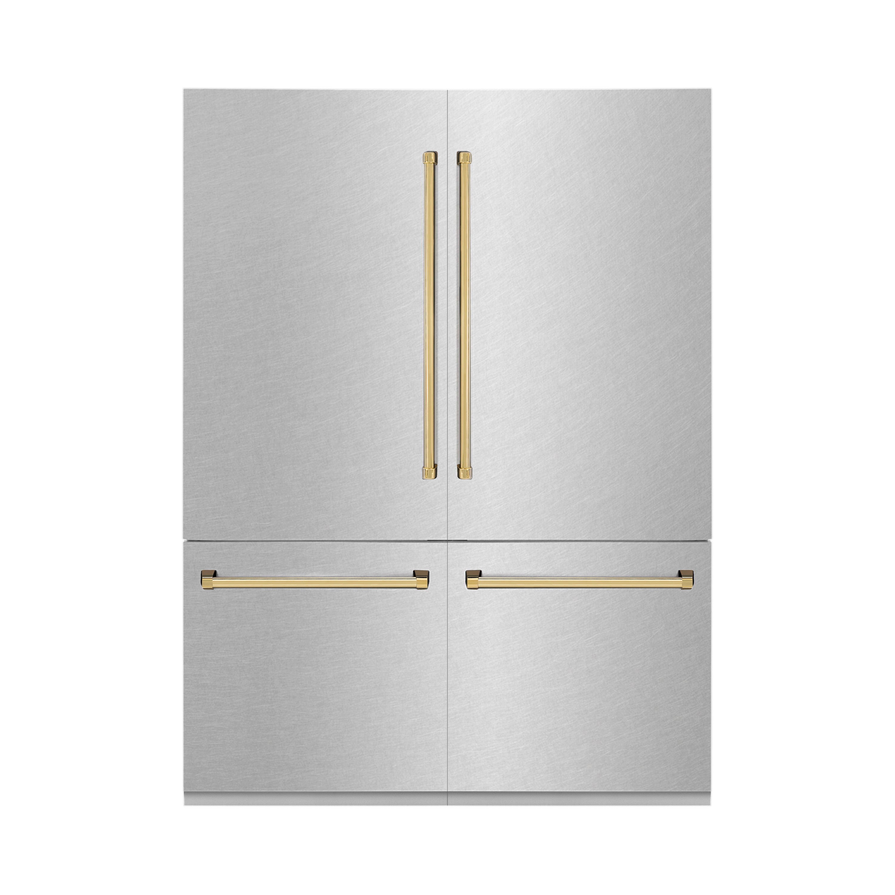 ZLINE ZLINE 60" Autograph Edition 32.2 cu. ft. Built-in 4-Door French Door Refrigerator with Internal Water and Ice Dispenser in Fingerprint Resistant Stainless Steel with Gold Accents