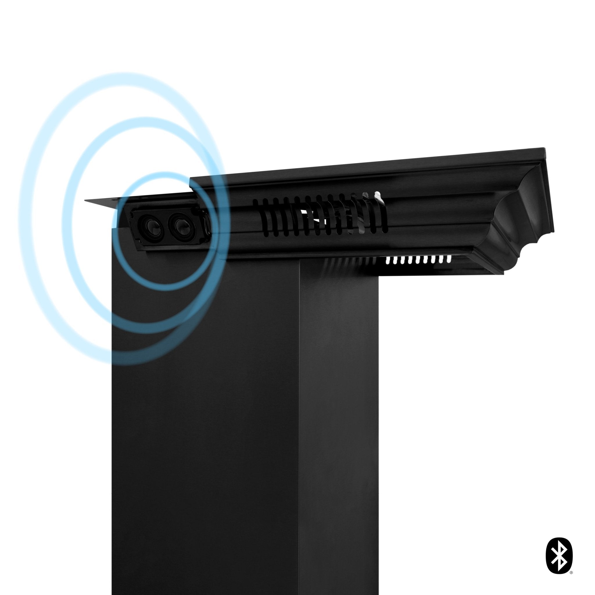 Model: CM6-BT-BSKEN | ZLINE ZLINE Crown Molding in Black Stainless Steel with Built-in Bluetooth Speakers (CM6-BT-BSKEN)
