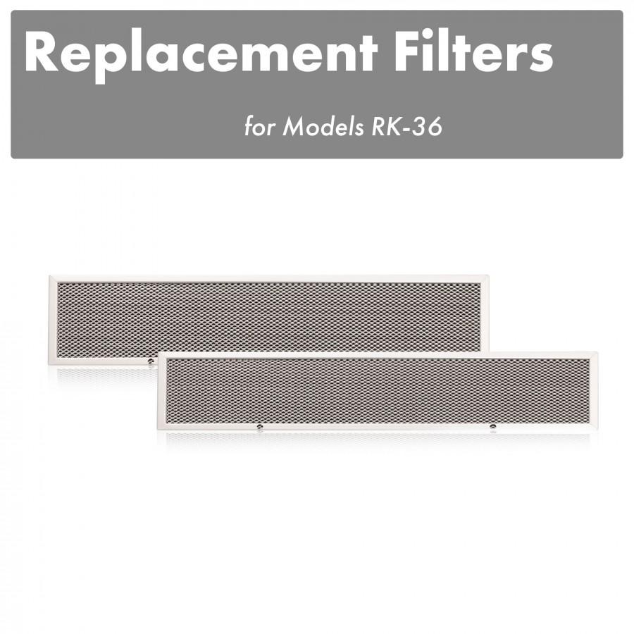 Model: CF-RK-36 | ZLINE ZLINE Charcoal Filters (Set of 2) for 36" Under Cabinet Range Hoods (CF-RK-36)