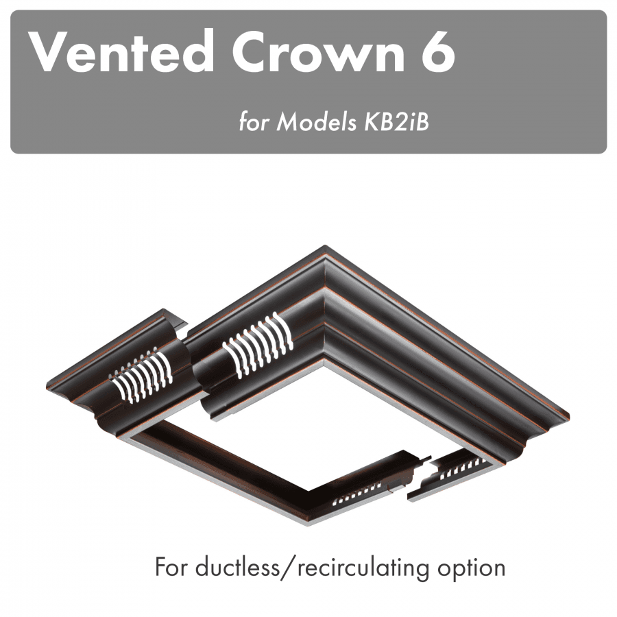 ZLINE ZLINE Vented Crown Molding Profile 6 For Island Mount Range Hood (CM6V-KB2iB)