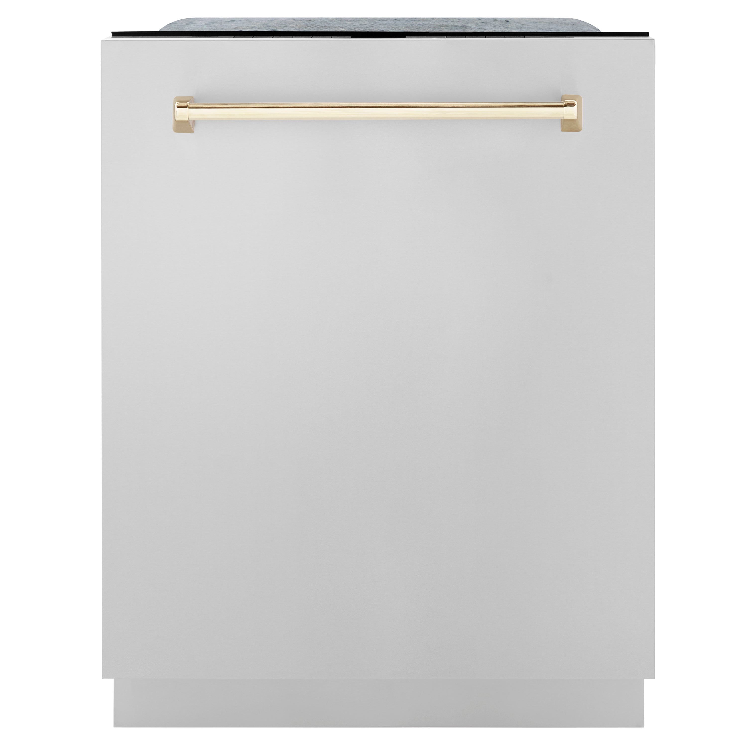 Model: DWMTZ-304-24-G | ZLINE ZLINE Autograph Edition 24" 3rd Rack Top Touch Control Tall Tub Dishwasher in Stainless Steel with Accent Handle, 45dBa (DWMTZ-304-24)