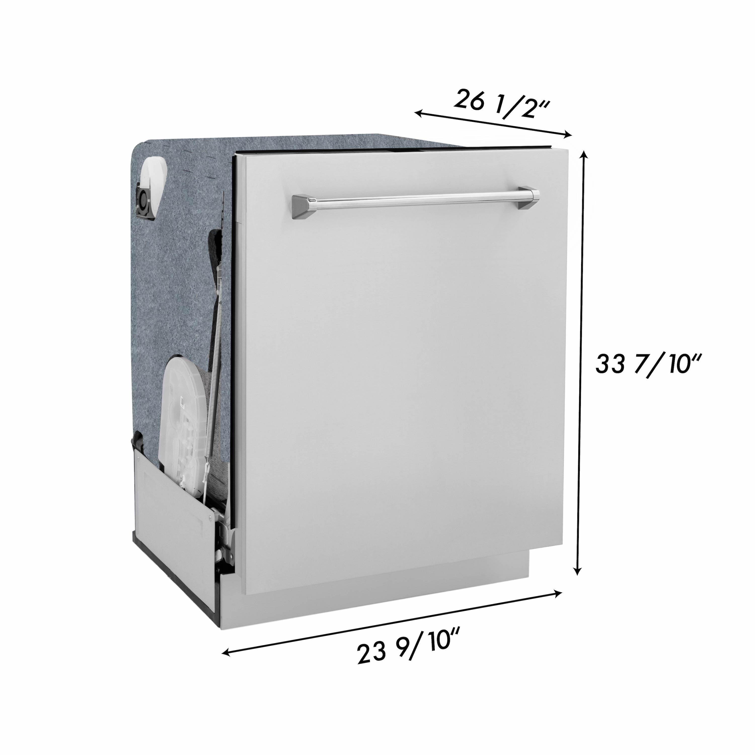 Model: DWMT-BLM-24 | ZLINE ZLINE 24" Monument Series 3rd Rack Top Touch Control Dishwasher in Black Matte with Stainless Steel Tub, 45dBa