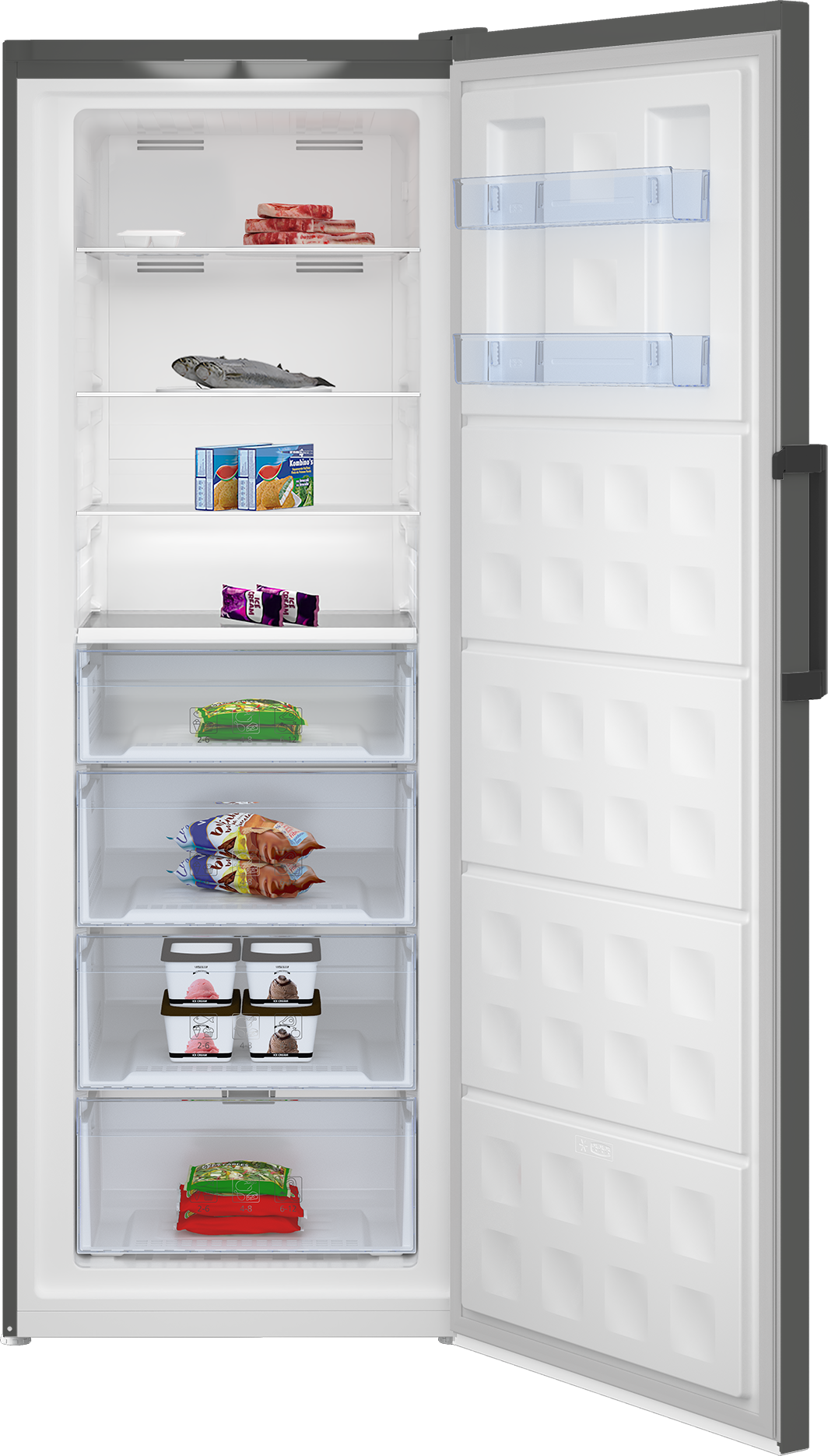 Model: BUFR2715MG | Beko 28" Manhattan Grey Upright Freezer