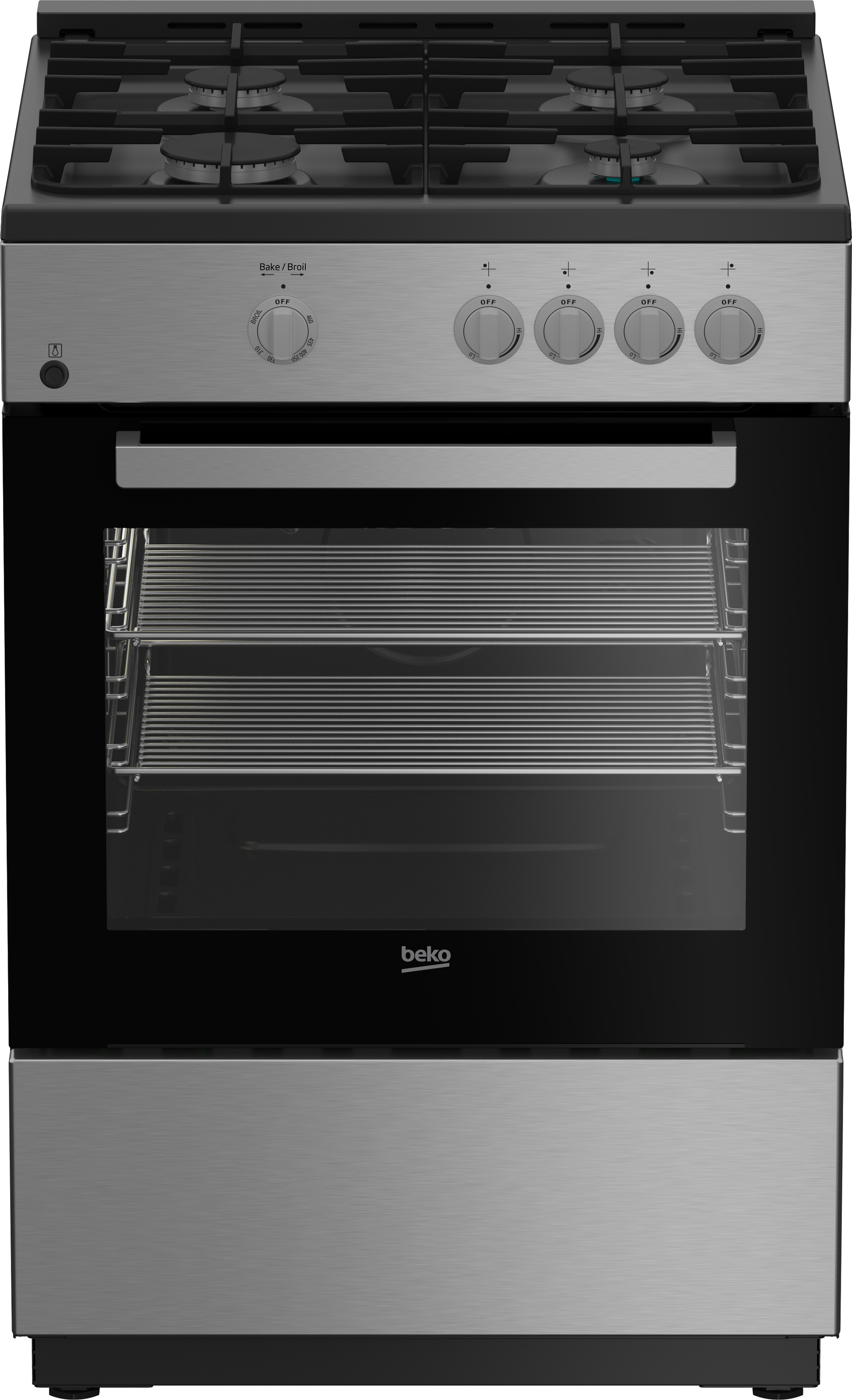 Beko 24" Stainless Steel Slide-In Gas Range