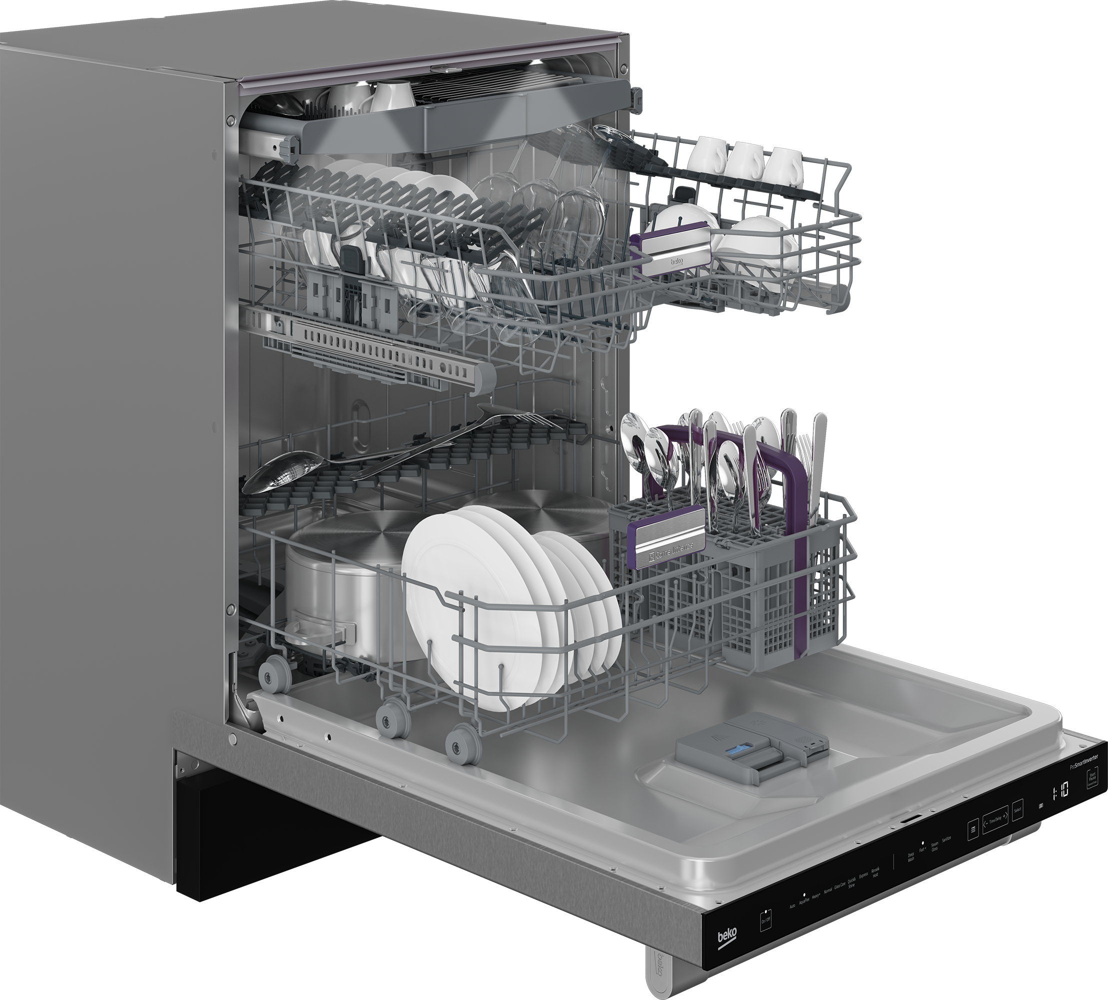 Model: DDT38532XHW | Beko 24" Tall Tub Dishwasher Hardwired (16 place settings, 45 dBA)