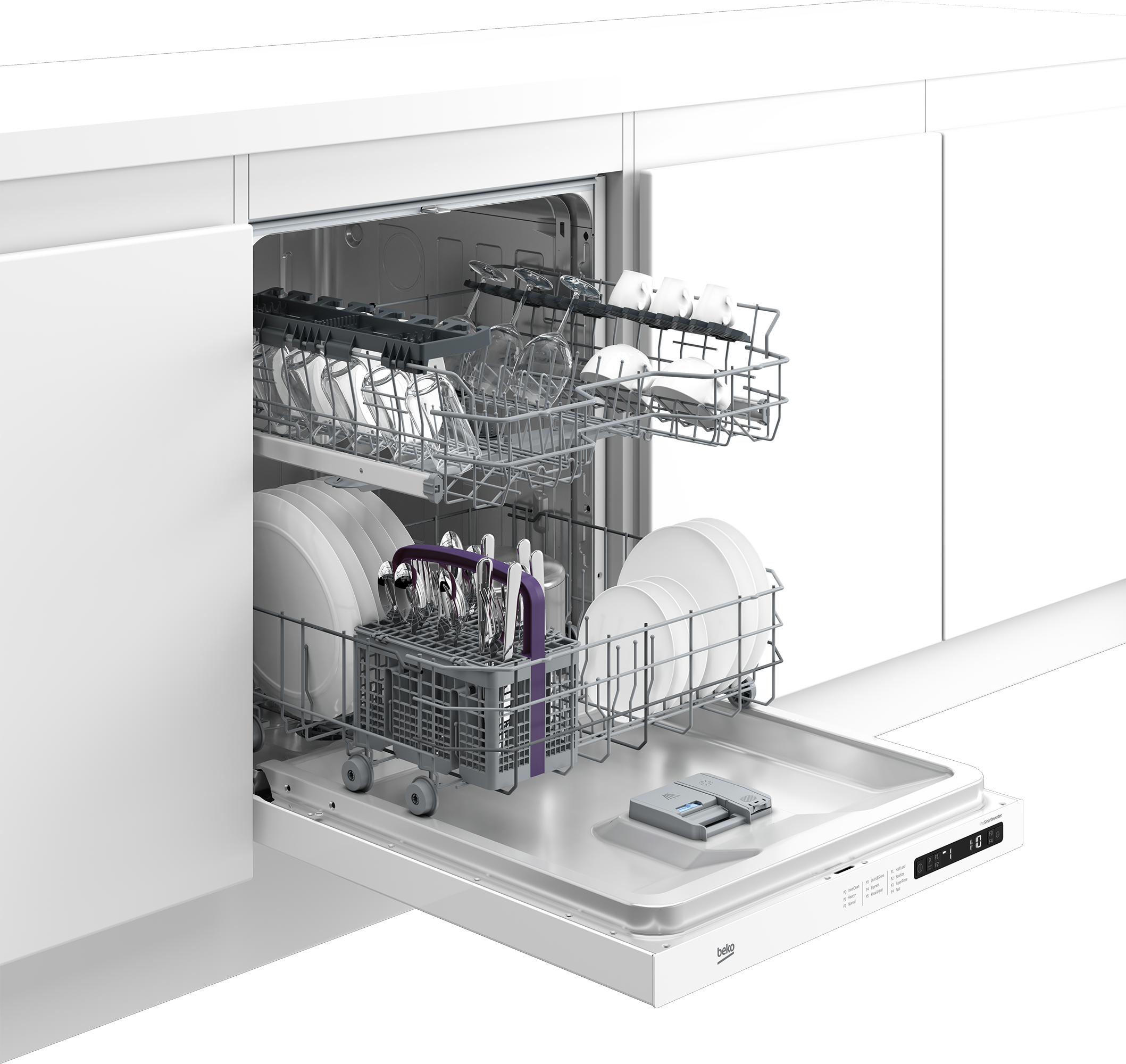 Model: DDN25402W | Beko 24" Full Size Dishwasher ADA Compliant (14 place settings, 48 dBA)