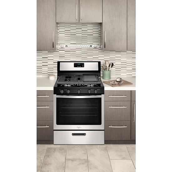 Model: WFG505M0BS | Whirlpool Whirlpool® 5.1 Cu. Ft. Freestanding 5-Burner Gas Stove