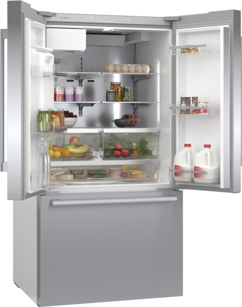 Model: B36FD50SNS - S/D  | Bosch 500 Series, French Door Bottom Mount Refrigerator, 36'', Stainless steel (with anti-fingerprint)