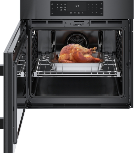 Model: HBL8444LUC | Bosch 800 Series, Single Wall Oven, 30'', Left SideOpening Door, Black Stainless Steel