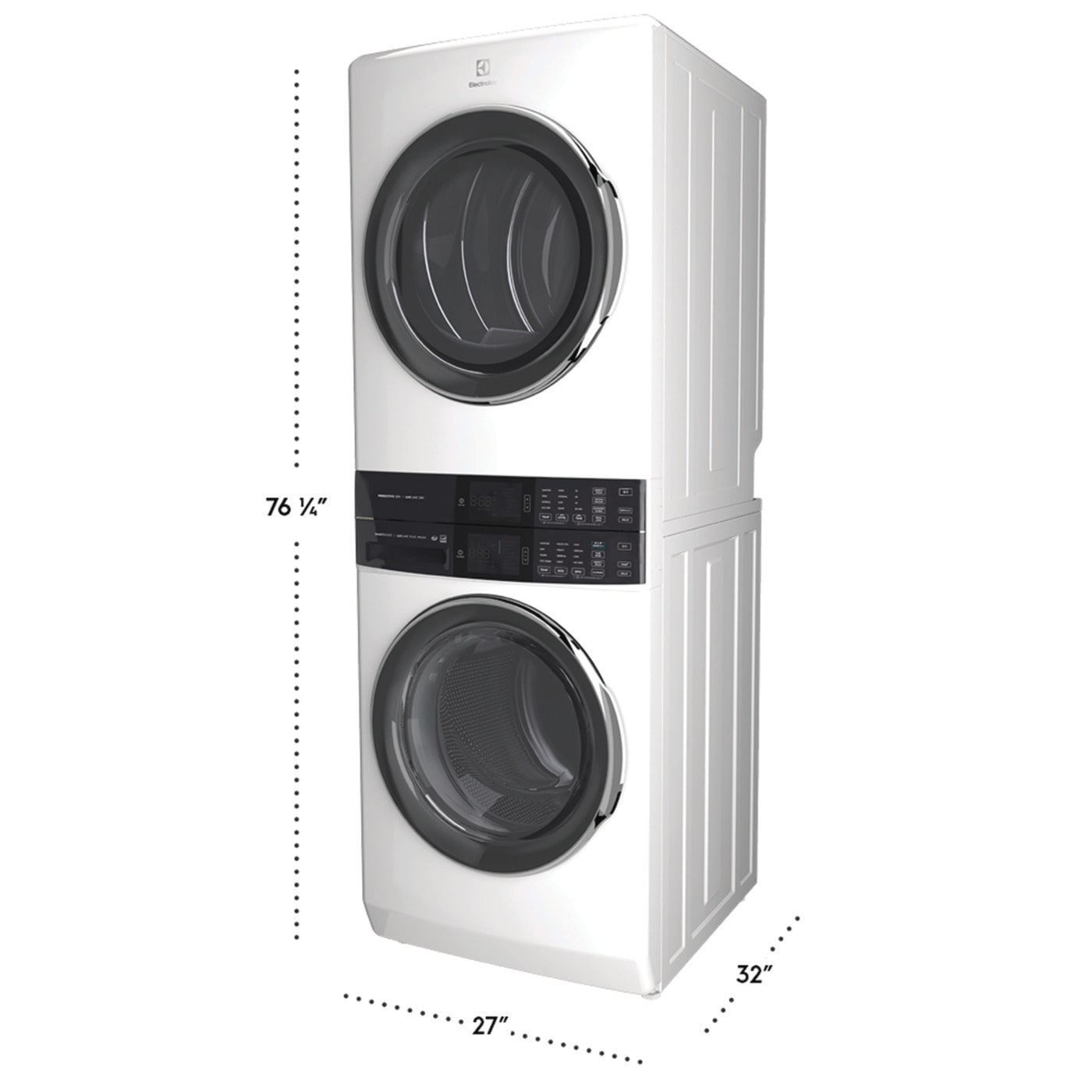 Model: ELTE7600AW - S/D | Electrolux Laundry Tower™ Single Unit Front Load 4.5 Cu. Ft. Washer & 8 Cu. Ft. Electric Dryer