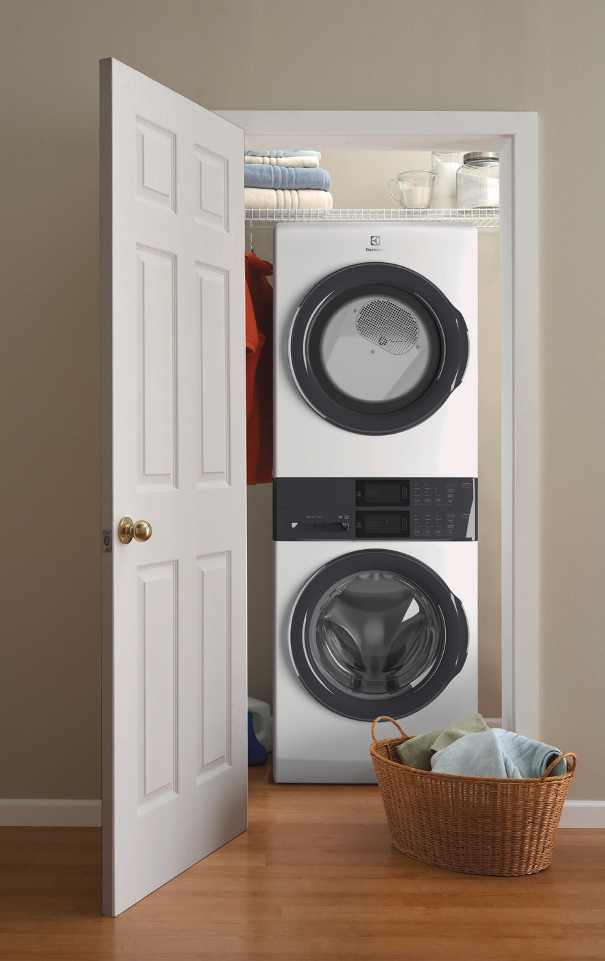 Model: ELTG7300AW - S/D | Electrolux Laundry Tower Single Unit Front Load 4.4 Cu. Ft. Washer & 8 Cu. Ft. Gas Dryer