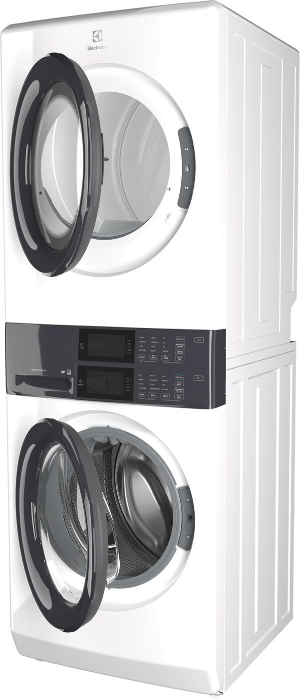 Model: ELTG7300AW - S/D | Electrolux Laundry Tower Single Unit Front Load 4.4 Cu. Ft. Washer & 8 Cu. Ft. Gas Dryer