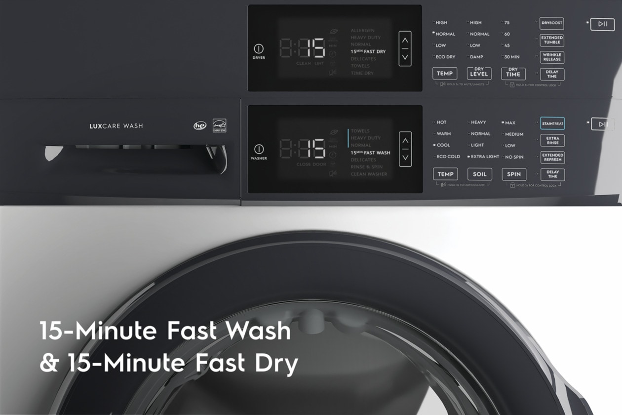 Model: ELTG7300AW - S/D | Electrolux Laundry Tower Single Unit Front Load 4.4 Cu. Ft. Washer & 8 Cu. Ft. Gas Dryer