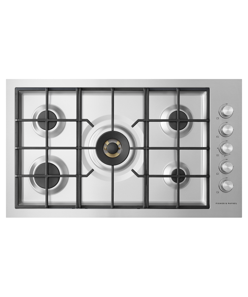 Fisher and Paykel Gas on Steel Cooktop, 36", Flush Fit