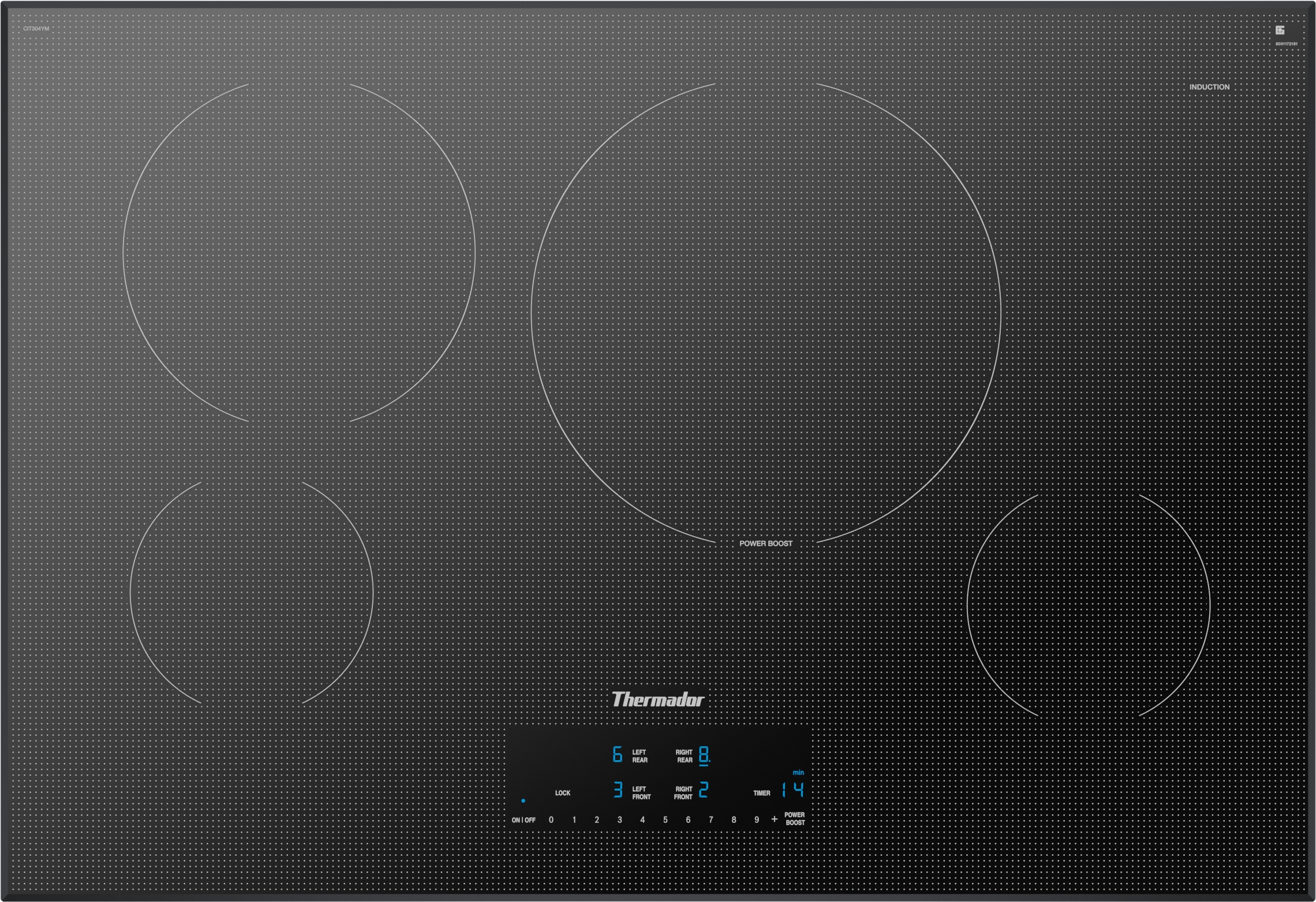 Thermador Induction Cooktop, 30'', Silver Mirror, Without Frame