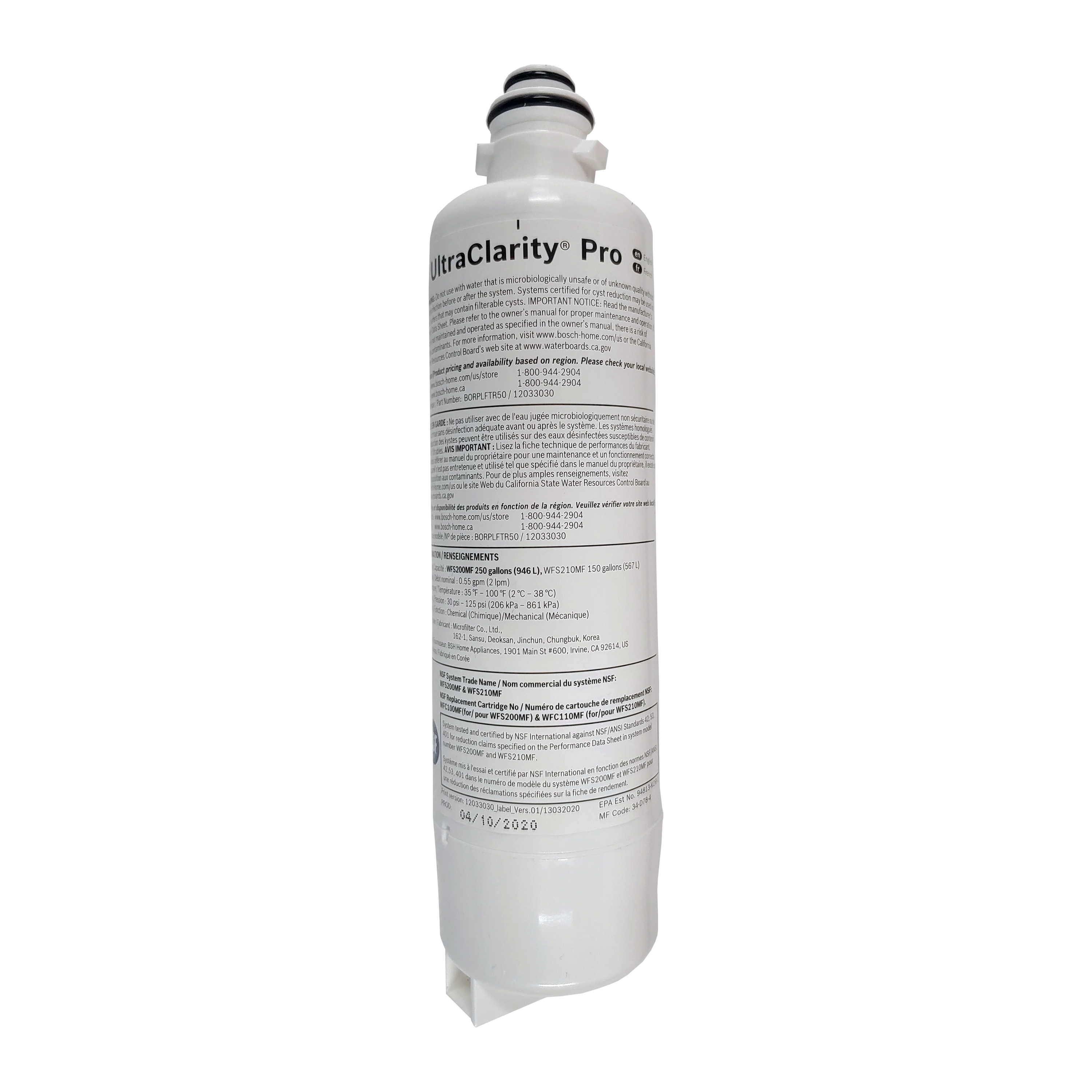 Model: BORPLFTR55 | Bosch Water filter