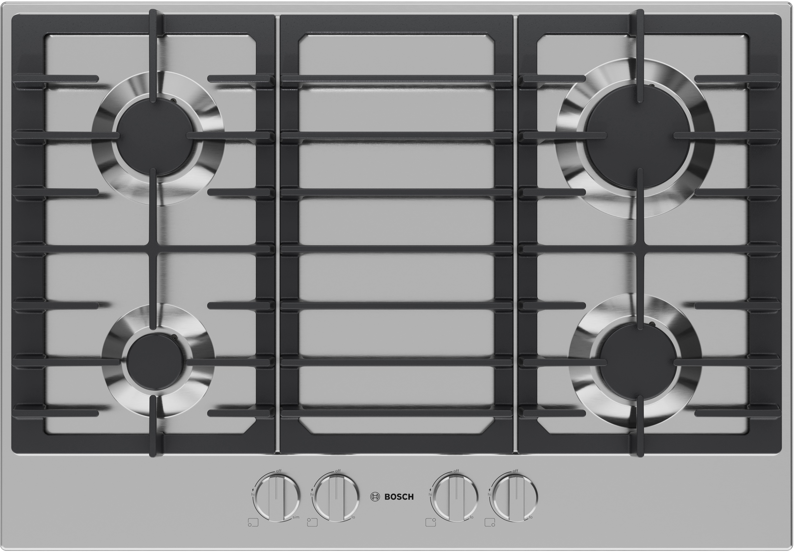 Bosch 300 Series, Gas Cooktop, 30'', Stainless steel