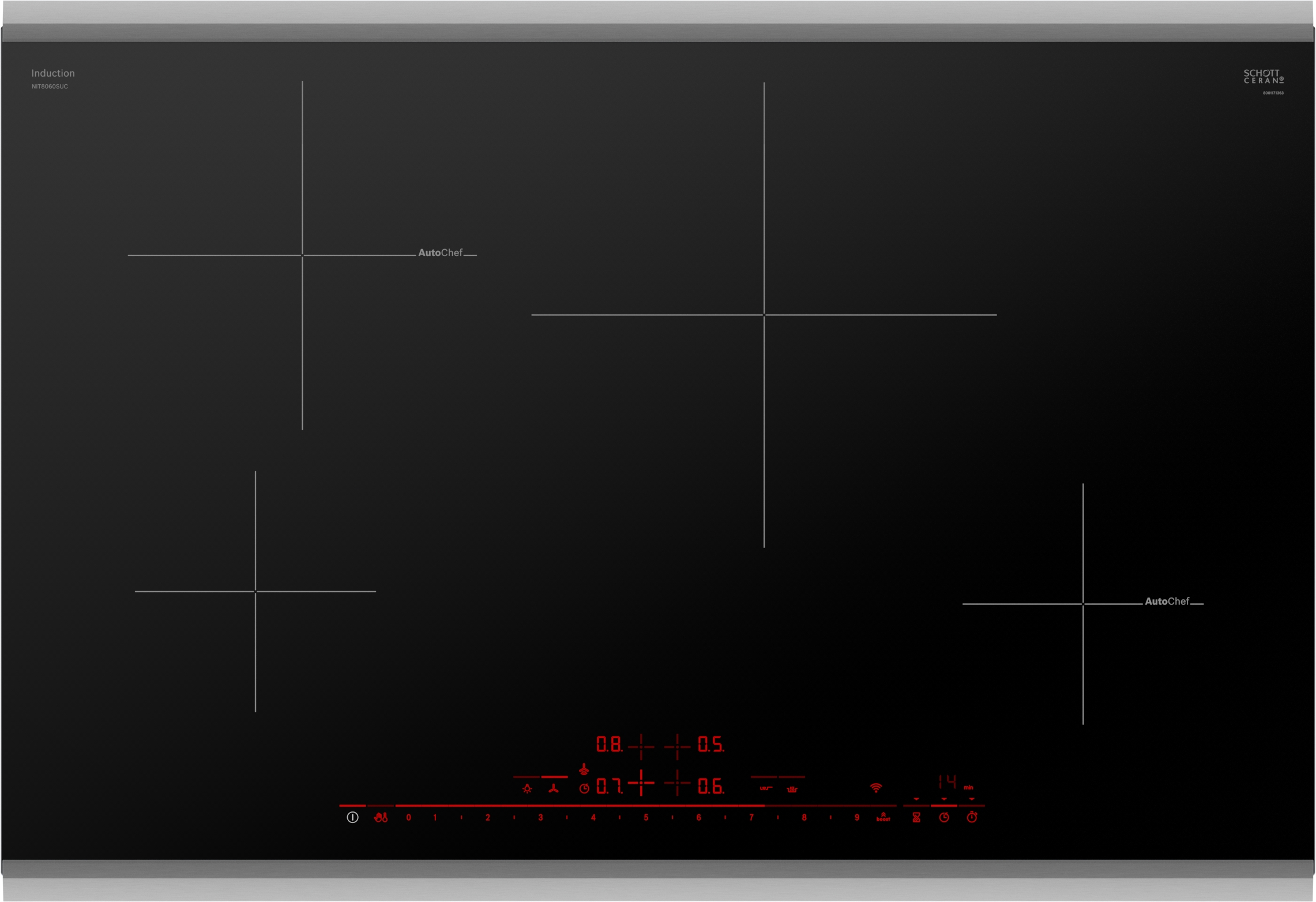 Model: NIT8060SUC | Bosch 800 Series, Induction Cooktop, 30'', surface mount with frame