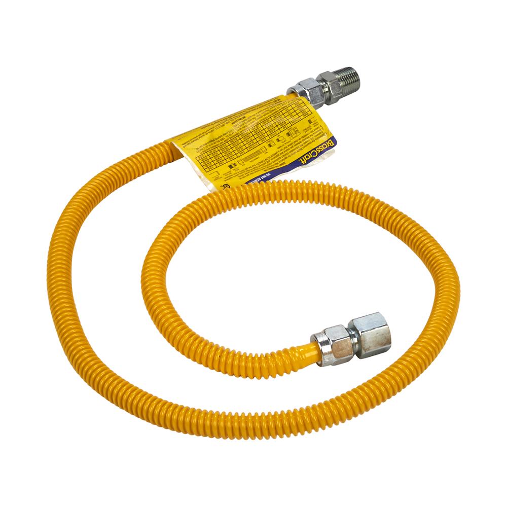 Unbranded Gas Dryer Connector with 1/2" MIP x 1/2" FIP connector of 1/2" OD and 3/8" ID