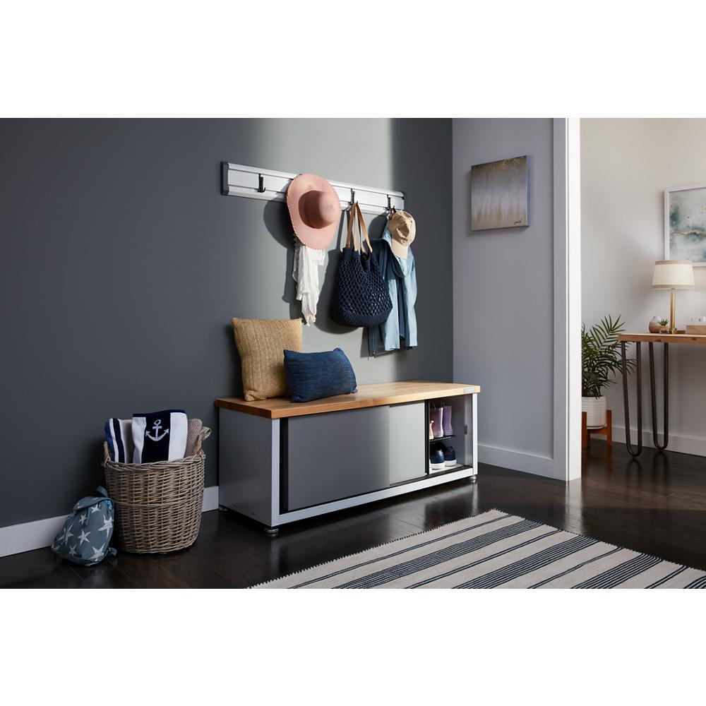 Model: GAGB54SBJW | Gladiator Ready-to-Assemble Storage Shoe Bench