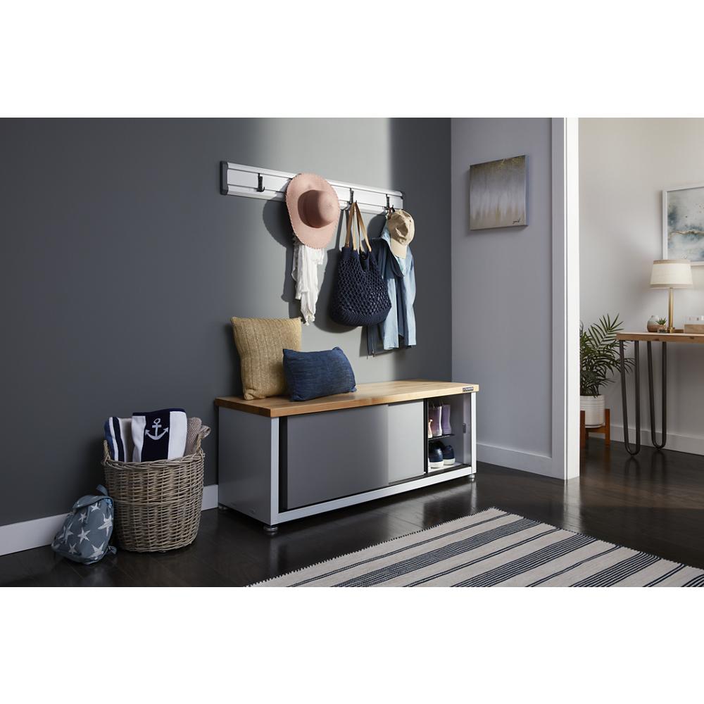Model: GAGB54SBJW | Gladiator Ready-to-Assemble Storage Shoe Bench