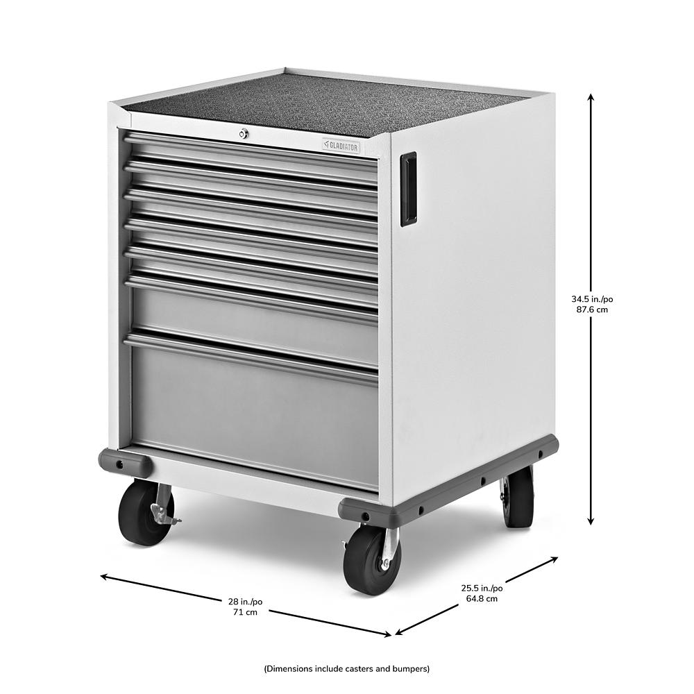 Model: GAGD277DKW | Gladiator Premier Pre-Assembled 7 Drawer Modular Tool Storage Cabinet