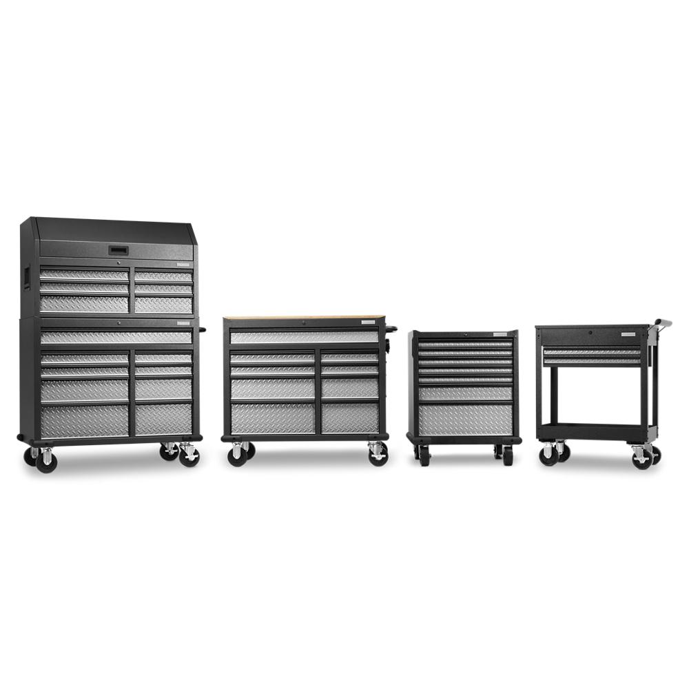 Model: GAMT41HWJG | Gladiator Premier 41 inch 9-drawer Mobile Tool Workbench with Solid Wood Top