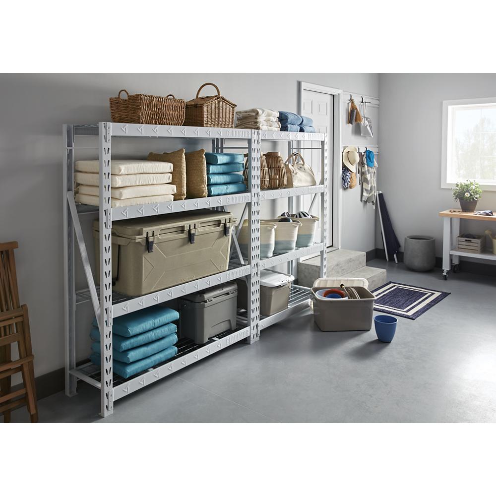 Model: GARS604TKW | Gladiator 60" Wide Heavy Duty Rack with Four 18" Deep Shelves