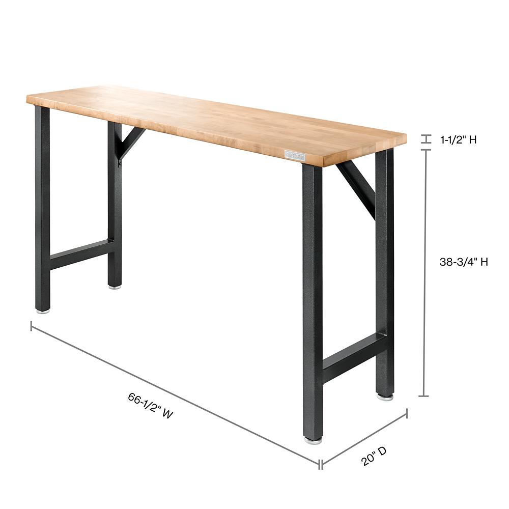 Model: GAWB66HWGG | Gladiator 66-1/2" Wide Hardwood Modular Workbench