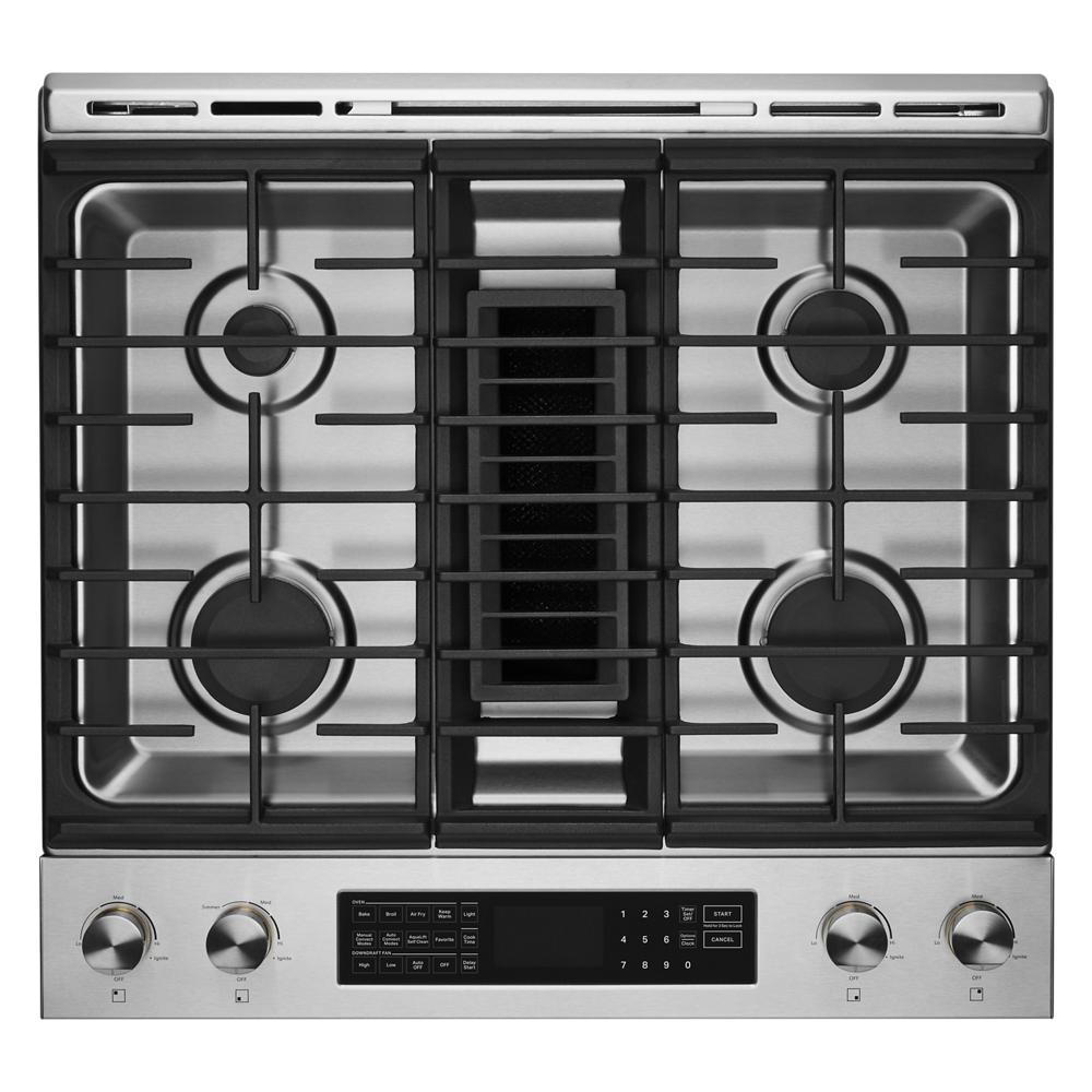 Model: JDS1750ML | Jenn-Air RISE™ 30" DUAL-FUEL DOWNDRAFT SLIDE-IN RANGE
