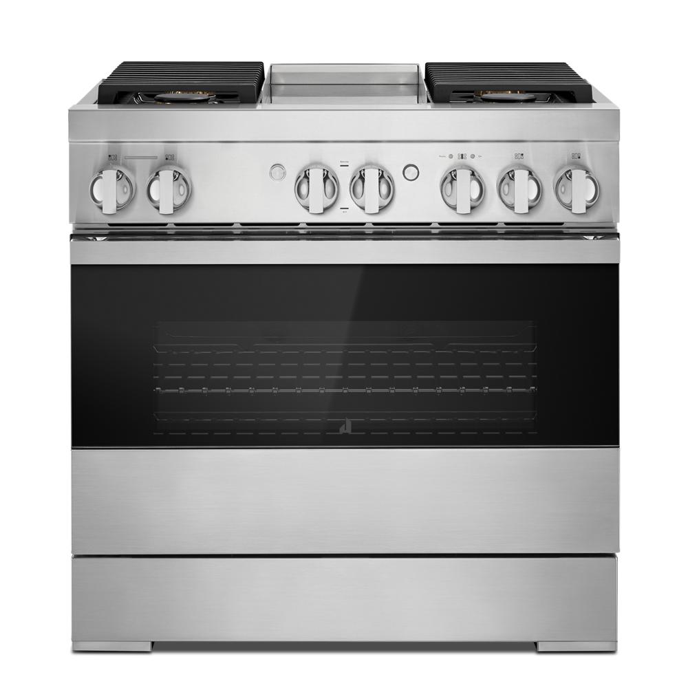 Jenn-Air NOIR™ 36" Dual-Fuel Professional-Style Range with Chrome-Infused Griddle and Steam Assist