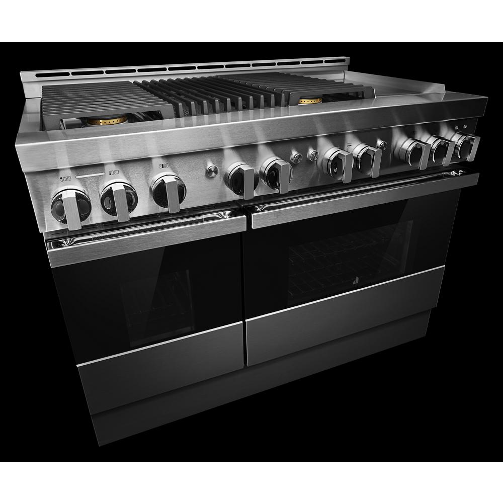 Model: JGRP748HM | Jenn-Air NOIR™ 48" Gas Professional-Style Range with Chrome-Infused Griddle and Grill