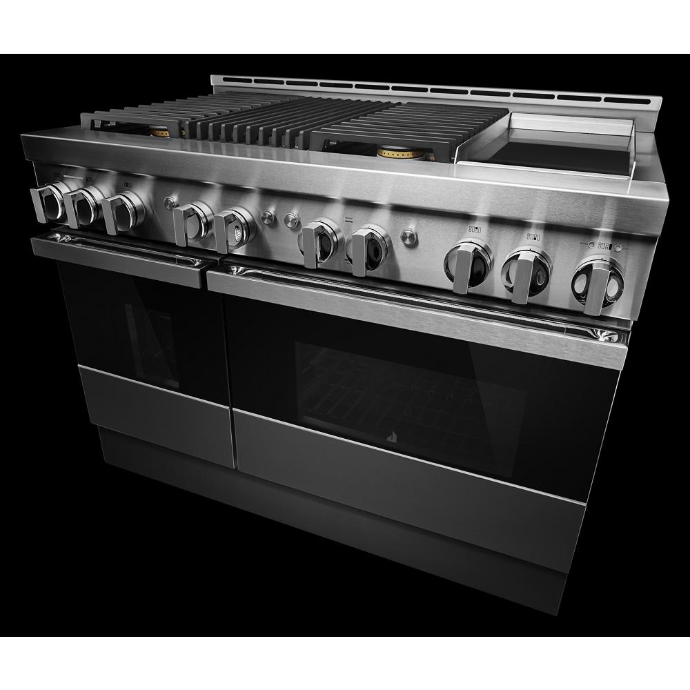 Model: JGRP748HM | Jenn-Air NOIR™ 48" Gas Professional-Style Range with Chrome-Infused Griddle and Grill
