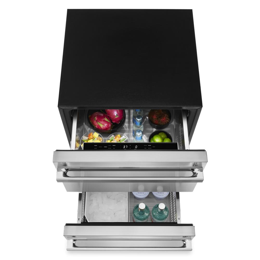 Model: JUCFP242HM | Jenn-Air NOIR 24" Double Drawer Refrigerator/Freezer