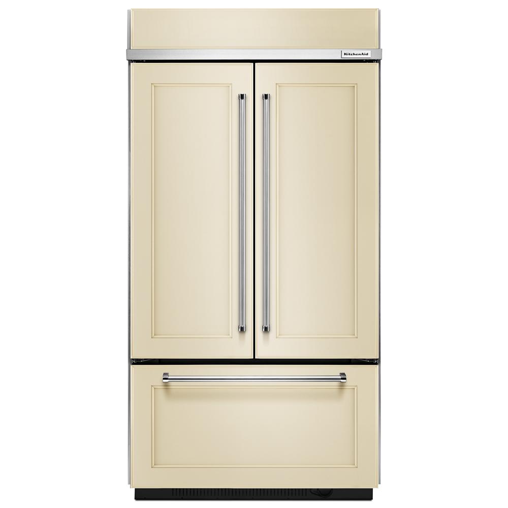 KitchenAid 24.2 Cu. Ft. 42" Width Built-In Panel Ready French Door Refrigerator with Platinum Interior Design