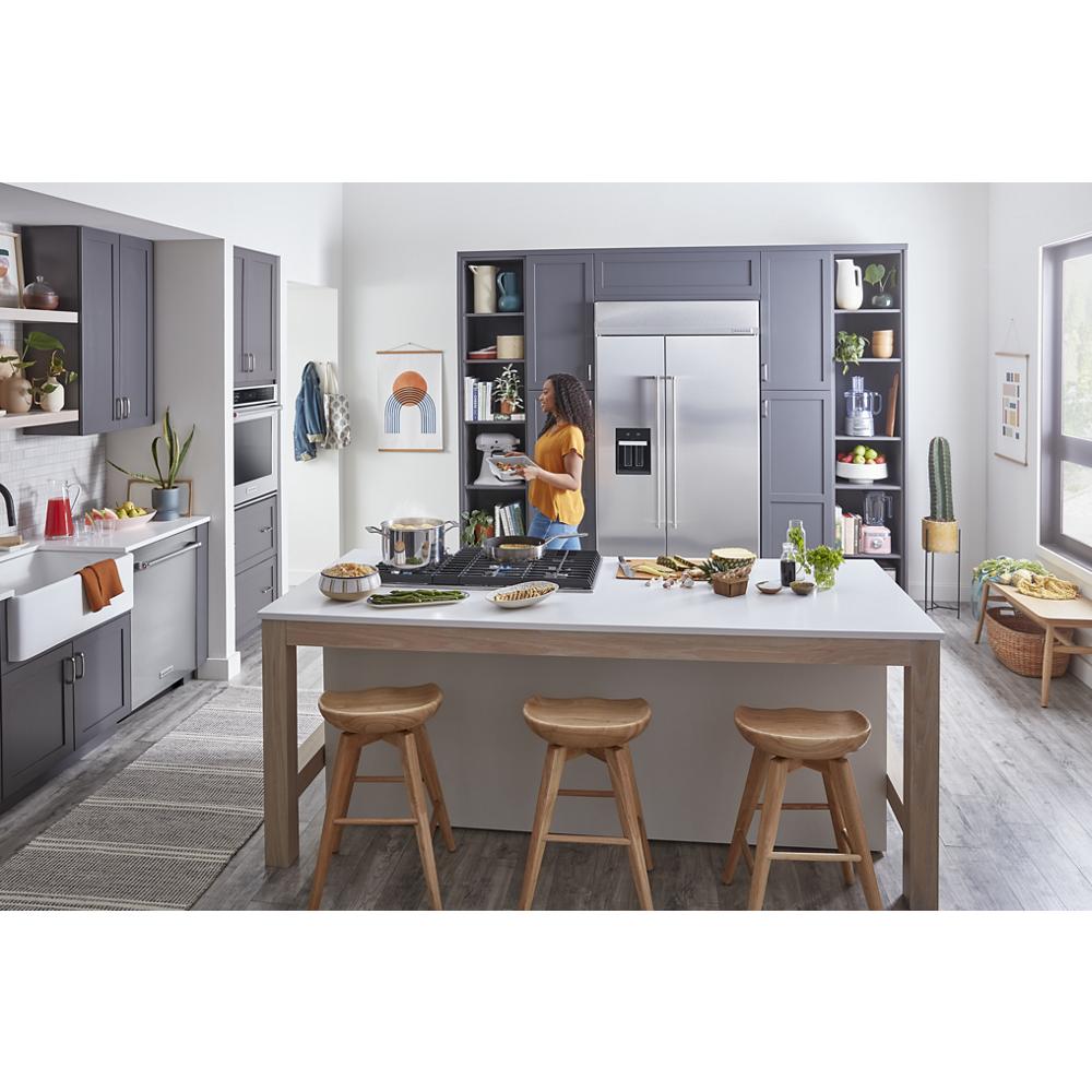 Model: KBSD702MSS | KitchenAid 25.1 Cu. Ft. 42" Built-In Side-by-Side Refrigerator with Ice and Water Dispenser