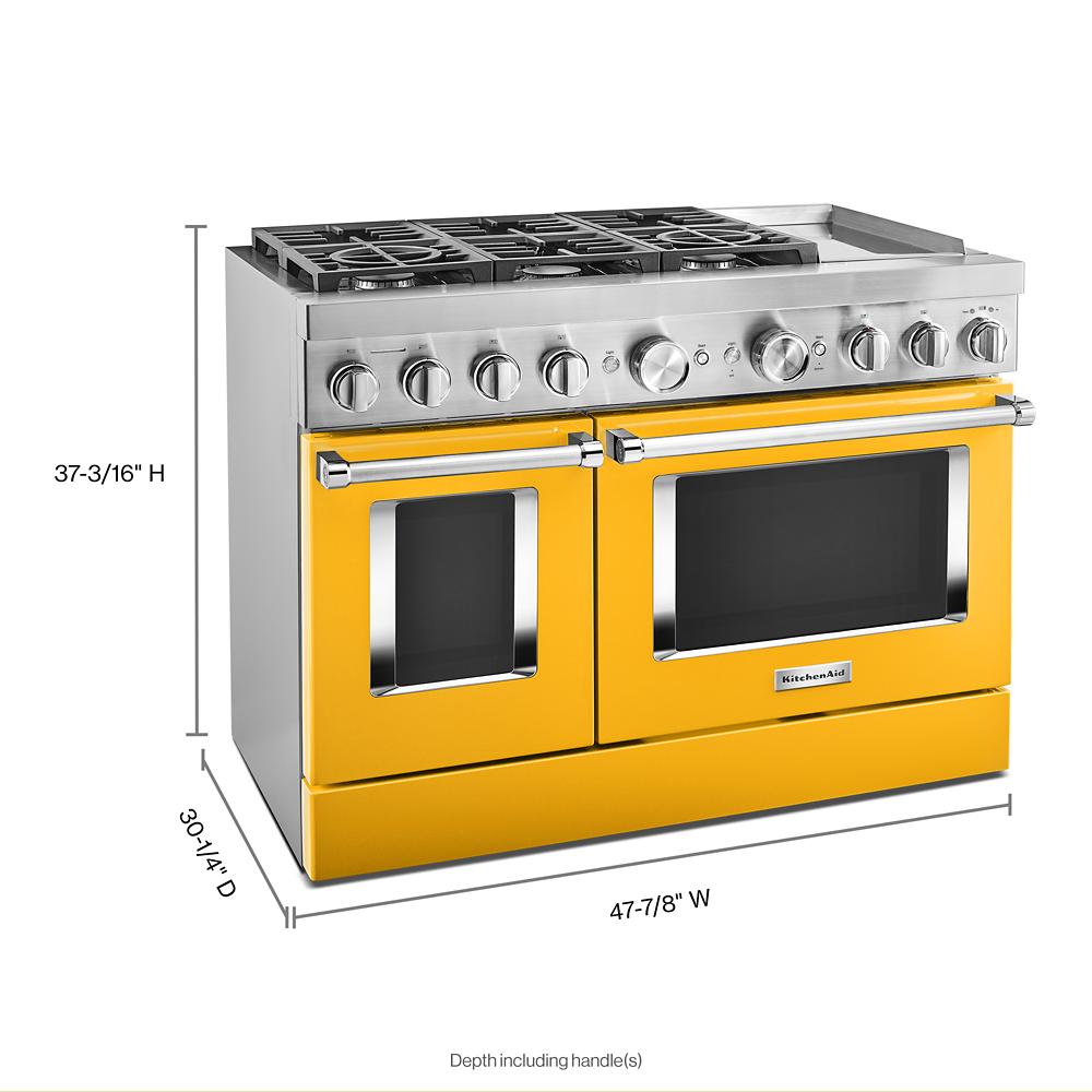 Model: KFDC558JYP | KitchenAid KitchenAid® 48'' Smart Commercial-Style Dual Fuel Range with Griddle