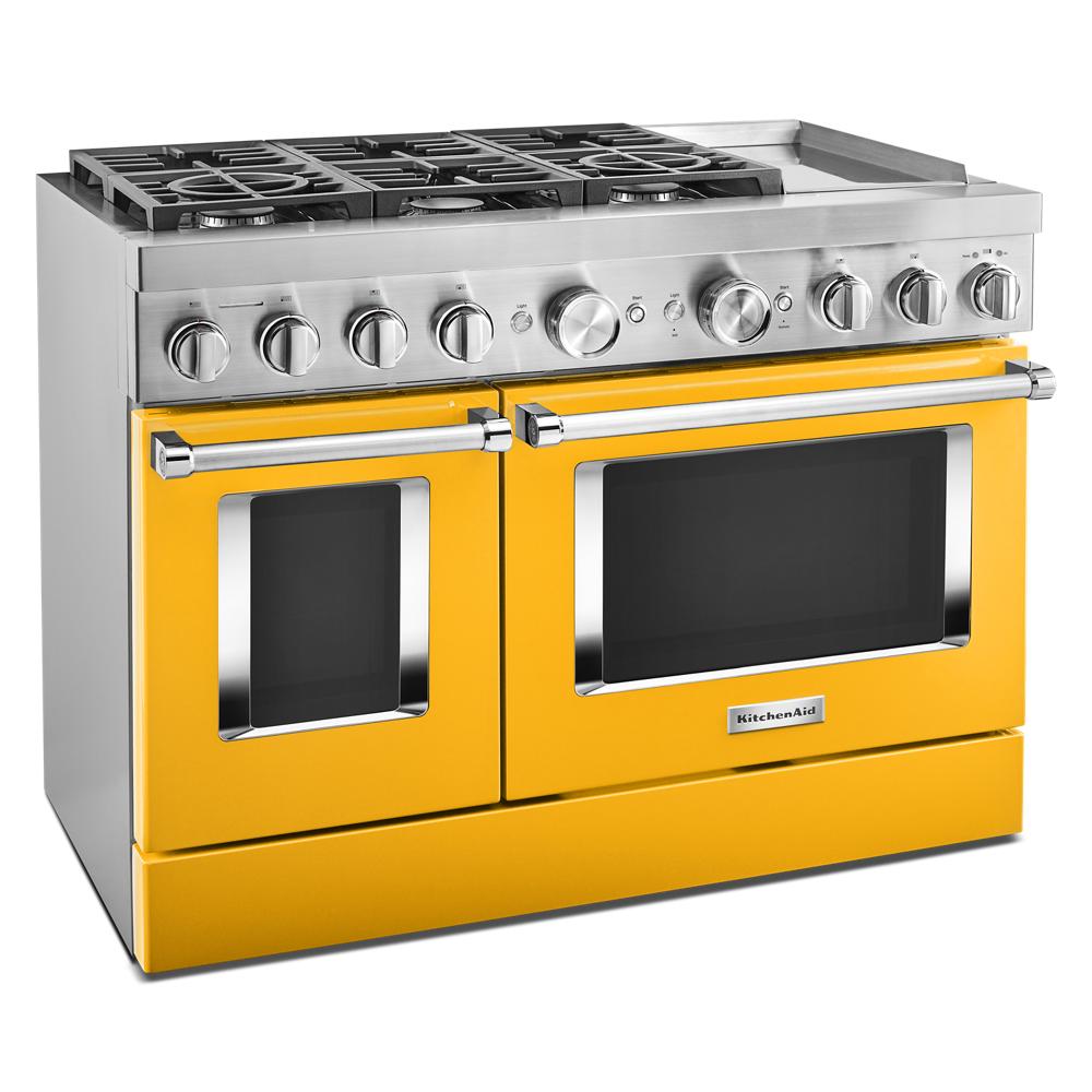Model: KFDC558JYP | KitchenAid KitchenAid® 48'' Smart Commercial-Style Dual Fuel Range with Griddle