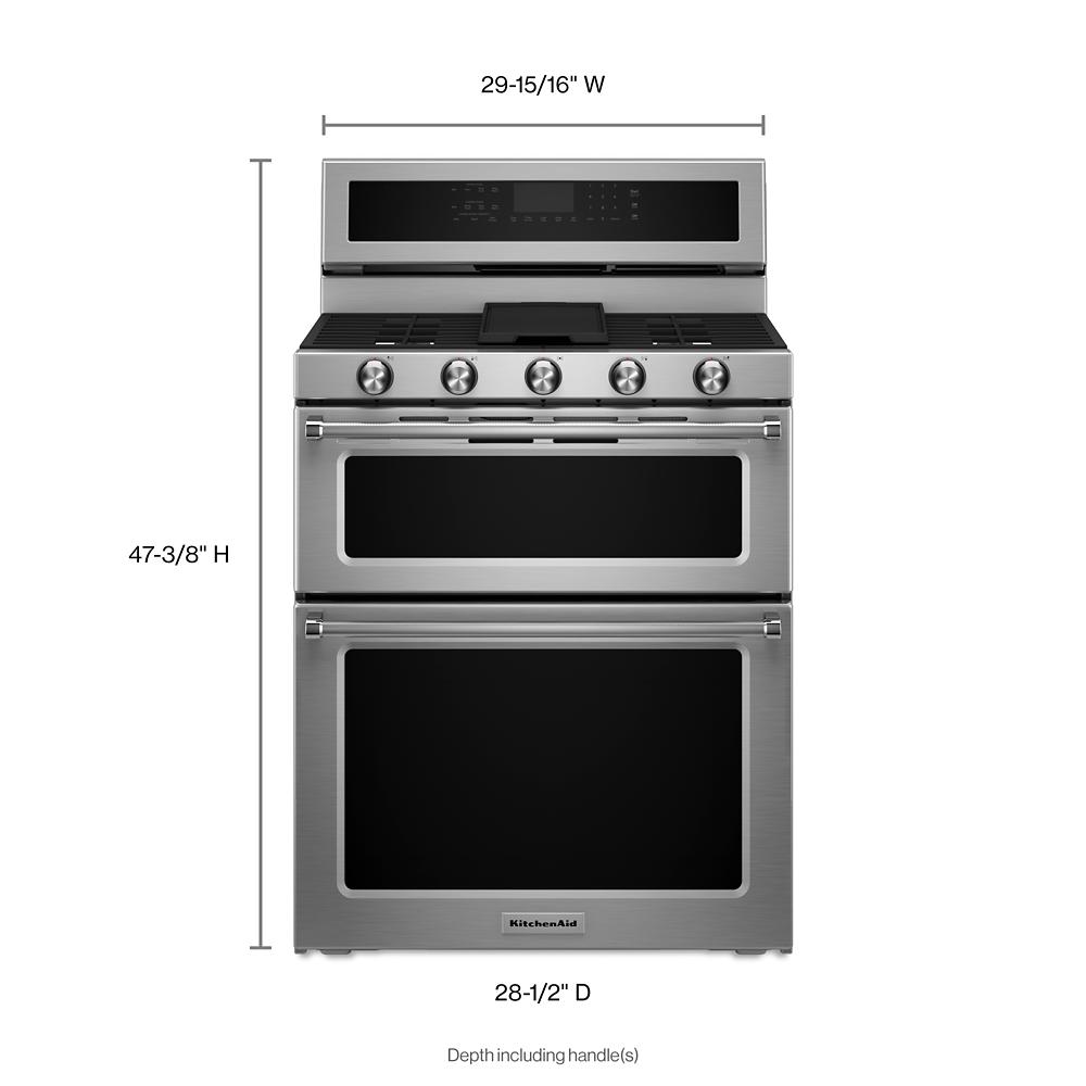 KitchenAid KFDD500ESS 30Inch 5 Burner Dual Fuel Double Oven