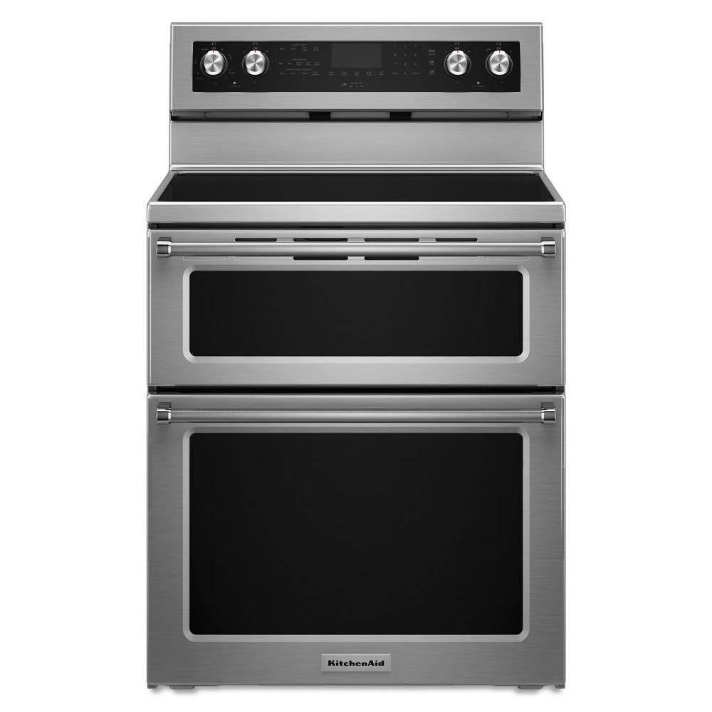 KitchenAid 30-Inch 5 Burner Electric Double Oven Convection Range