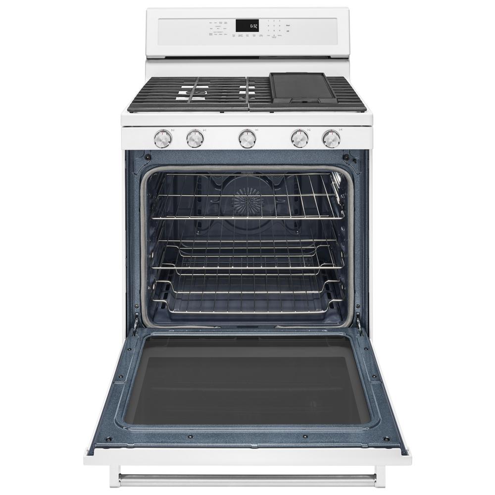 KitchenAid KFGG500EWH 30Inch 5Burner Gas Convection Range
