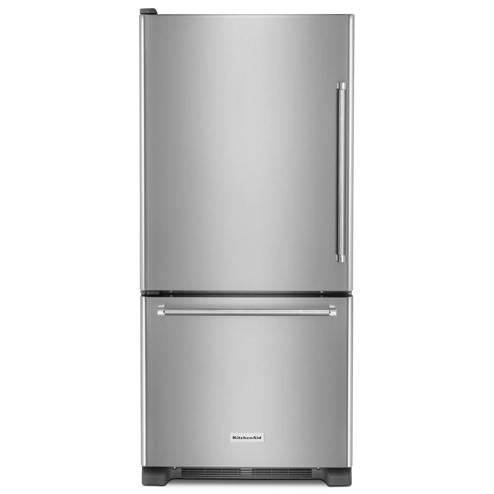 KitchenAid 19 cu. ft. 30-Inch Width Full Depth Non Dispense Bottom Mount Refrigerator